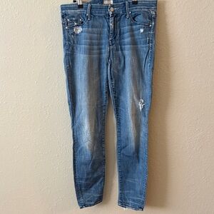 MOTHER Distressed Blue The Looker Graffiti Girl Jeans Size 30